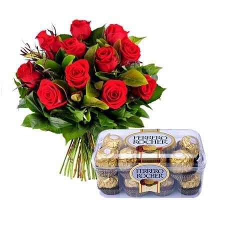 Flowers and Ferrero Rocher Combo