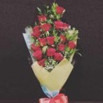 20 red roses hand bouquet