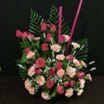 Pink Roses Carnation Arrangement